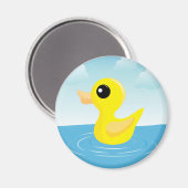 Aimant rond de canard en caoutchouc (Recto/Verso)