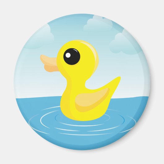 Aimant rond de canard en caoutchouc (Devant)