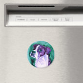 Aimant rond de chien de boxer - "Pas moi" (In Situ (Lave-vaisselle))