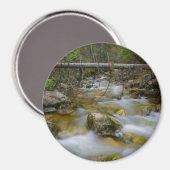 Aimant rond de crique de forêt rocheuse (Recto/Verso)