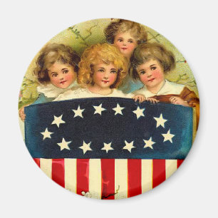 Aimant rond de filles vintages
