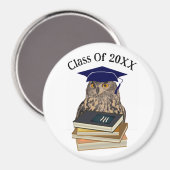 Aimant rond de graduation de la chouette (Recto/Verso)