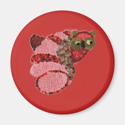 Aimant rond de hibou (Devant)