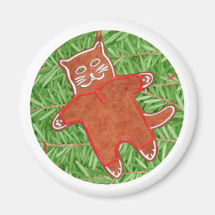 Aimant rond de la CUISINE GINGERBREAD / Blanc