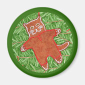 Aimant rond de la CUISINE GINGERBREAD / Vert (Devant)