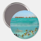 Aimant rond de la lagune de Bora Bora (Recto/Verso)