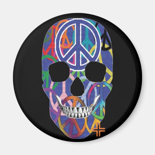 Aimant rond de paix HANDSKULL B2 (Devant)