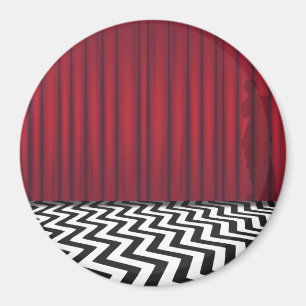 Aimant rond de pièce rouge noire de loge