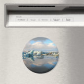 Aimant rond de reflet du lac de Jokulsarlon (In Situ (Lave-vaisselle))