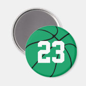 Aimant Rond De Réfrigérateur De Basket Vert Person (Recto/Verso)