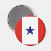 Aimant rond drapeau bleu étoile (Recto/Verso)