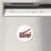 Aimant rond du camion-feu à crochet et à échelle (In Situ (Lave-vaisselle))