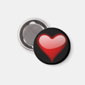 Aimant rond du coeur rouge (Recto/Verso)