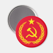 Aimant rond du drapeau communiste de la Guerre fro (Recto/Verso)