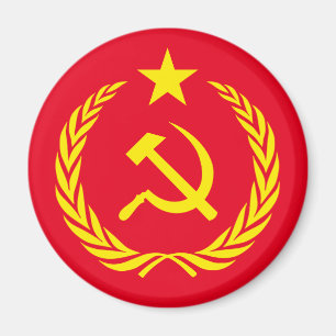 Aimant rond du drapeau communiste de la Guerre fro