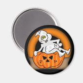 Aimant rond fantôme d'Halloween (Recto/Verso)