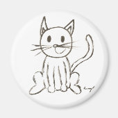 Aimant rond Kitty peint (Devant)