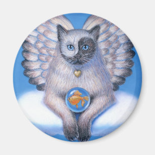 Aimant rond "Kitty Yin Yang"