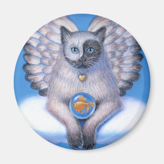 Aimant rond "Kitty Yin Yang" (Devant)