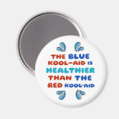Aimant rond Kool Aid bleu (Recto/Verso)