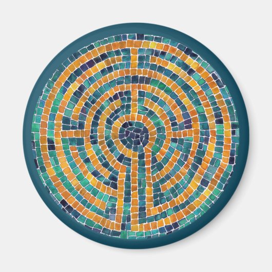 Aimant rond LABYRINTH II - Vert (Devant)