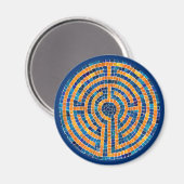 Aimant rond LABYRINTH IV - Bleu (Recto/Verso)