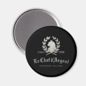 Aimant Rond Le Chat d'Argent Édition Noire (Recto/Verso)