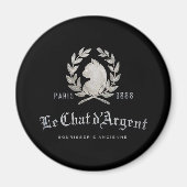Aimant Rond Le Chat d'Argent Édition Noire (Devant)