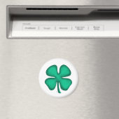 Aimant rond Lucky 4 Leaf Irish Clover (In Situ (Lave-vaisselle))