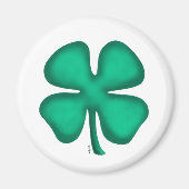 Aimant rond Lucky 4 Leaf Irish Clover (Devant)