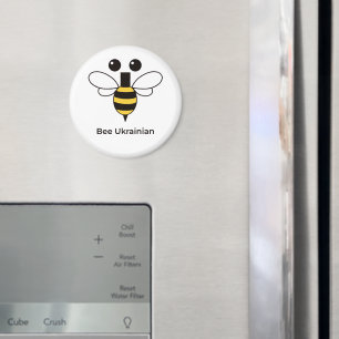 Aimant rond minimaliste ukrainien abeille mignon
