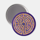 Aimant Rond Mosaïque Labyrinthe - Violet (Recto/Verso)