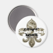 Aimant rond Or Fleur de Lis (Recto/Verso)