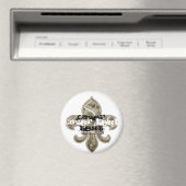 Aimant rond Or Fleur de Lis (In Situ (Lave-vaisselle))