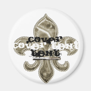Aimant rond Or Fleur de Lis