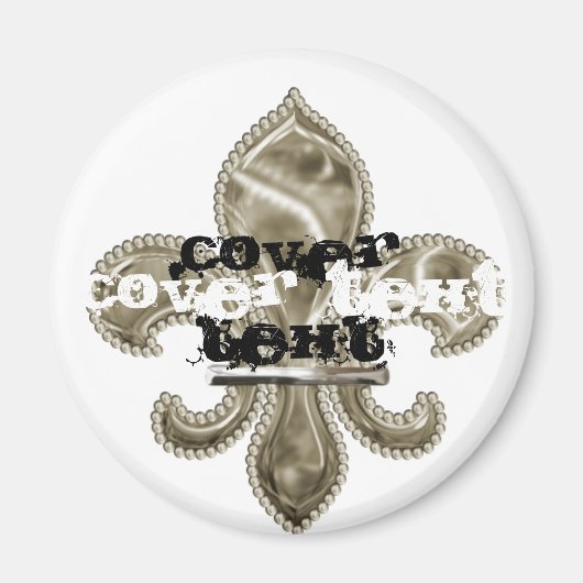 Aimant rond Or Fleur de Lis (Devant)