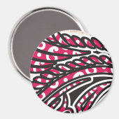 Aimant Rond Paisley Rouge Gras (Recto/Verso)