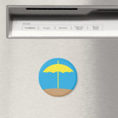 Aimant rond parapluie de plage jaune (In Situ (Lave-vaisselle))