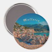 aimant rond Port de Sóller en Majorque (Recto/Verso)