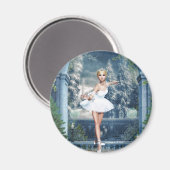 Aimant rond princesse de neige Ballerina (Recto/Verso)