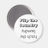 Aimant Rond Rappel de Blanchisserie Flip/Fetch (Recto/Verso)