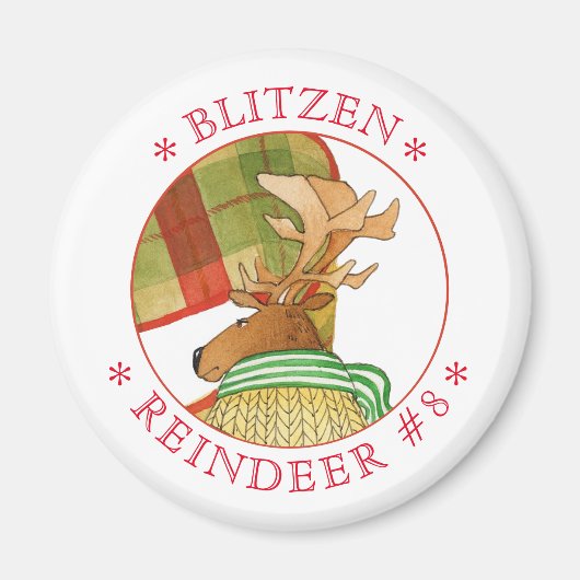 Aimant rond RÉINDEUR BLITZEN (Devant)