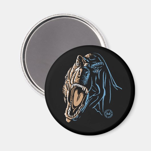 Aimant rond T-Rex torréfié (Recto/Verso)