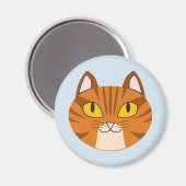 Aimant rond Tabby Chat orange (Recto/Verso)