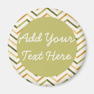Aimant rond vert/orange Chevron personnalisé