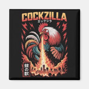 Aimant Rooster Art Japanesechicken mignon Amoureux du pou