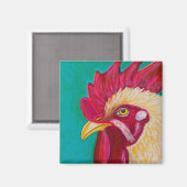 Aimant Rooster blanc (Recto/Verso)