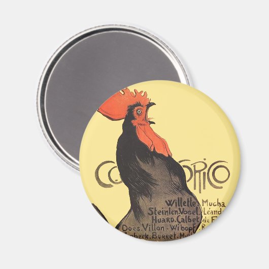 Aimant Rooster Steinlen Cocorico (Recto/Verso)