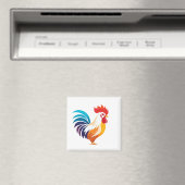 Aimant Rooster Vector Art Animal Moderne Urbain Graphique (In Situ (Lave-vaisselle))