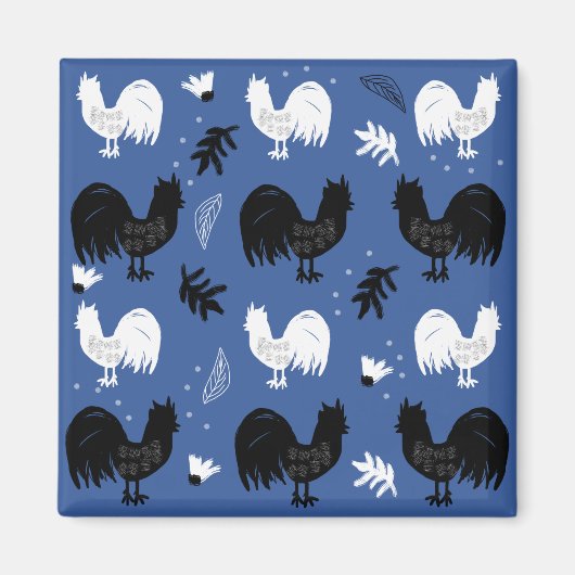 Aimant Roosters rustique Motif de ferme (Devant)